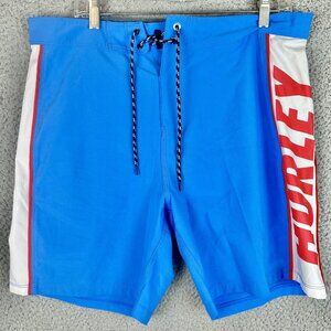 Hurley Phantom Fastlane Boardshorts Red and Blue Mens Size 33 skate surf